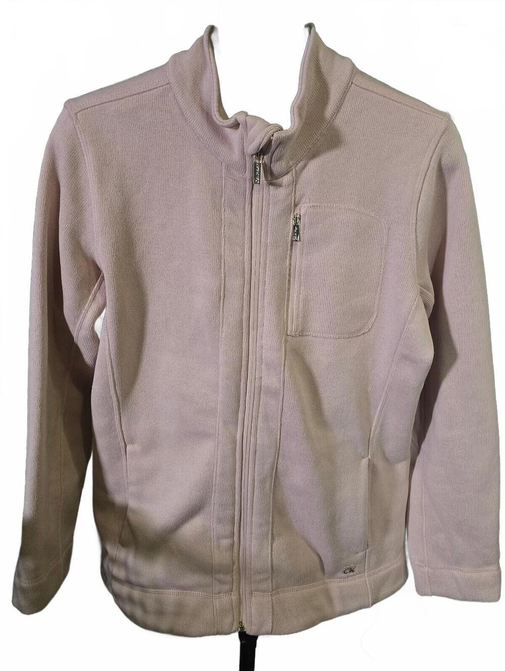 Calvin Klein Performance Women’s Large Tech Fleece Full Zip Jacket Light Pink